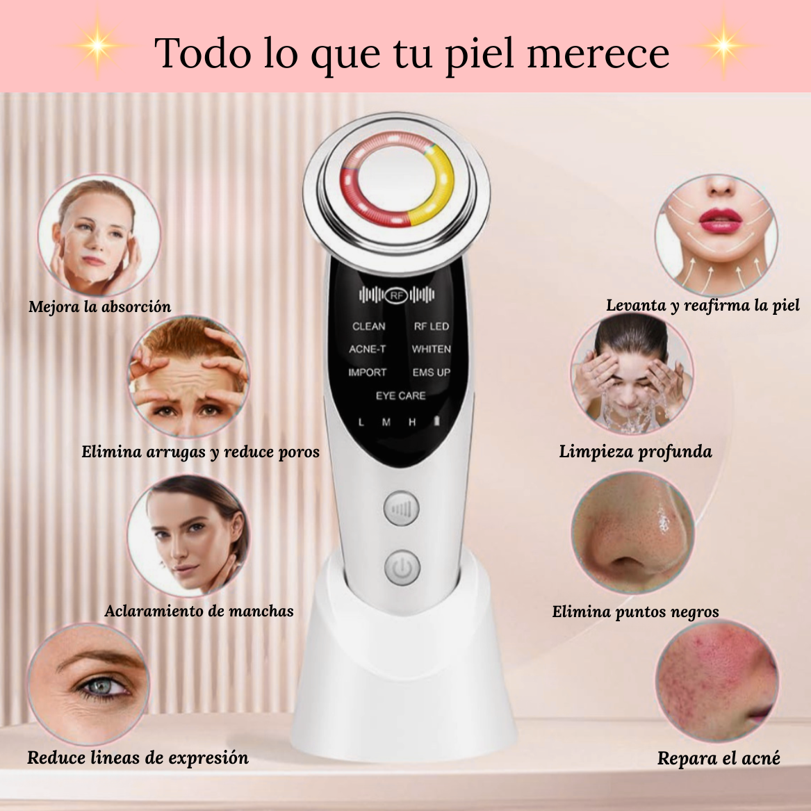 Masajeador Facial, transforma tu rutina en un ritual de lujo con LumiTherm, el dispositivo que combina belleza, bienestar y resultados visibles